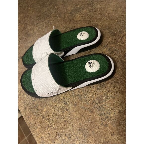 Reef Golf Slides Size 7 Turf Bottoms Cushion Heel "Golf Ball" Comfortable Used - Picture 1 of 16